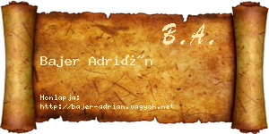 Bajer Adrián névjegykártya